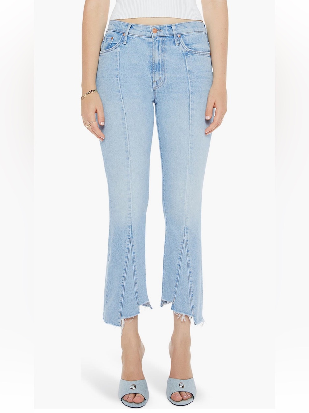 NWT MOTHER THE INSIDER CROP POINTY FRAY in Let's Get It Together Sz 33
